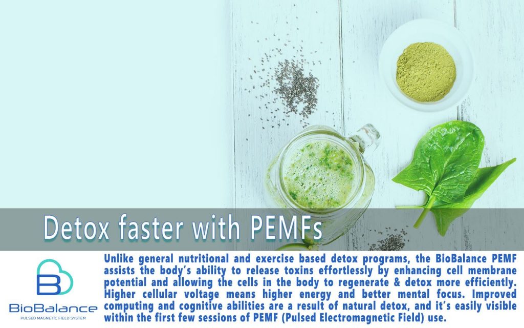 Detox Spices and the text below stating "Detox Faster with PEMFs"